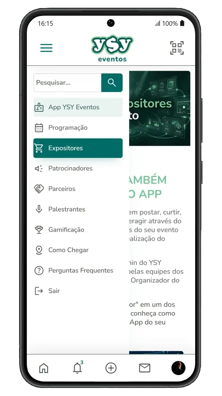 Tela do app YSY Eventos 02
