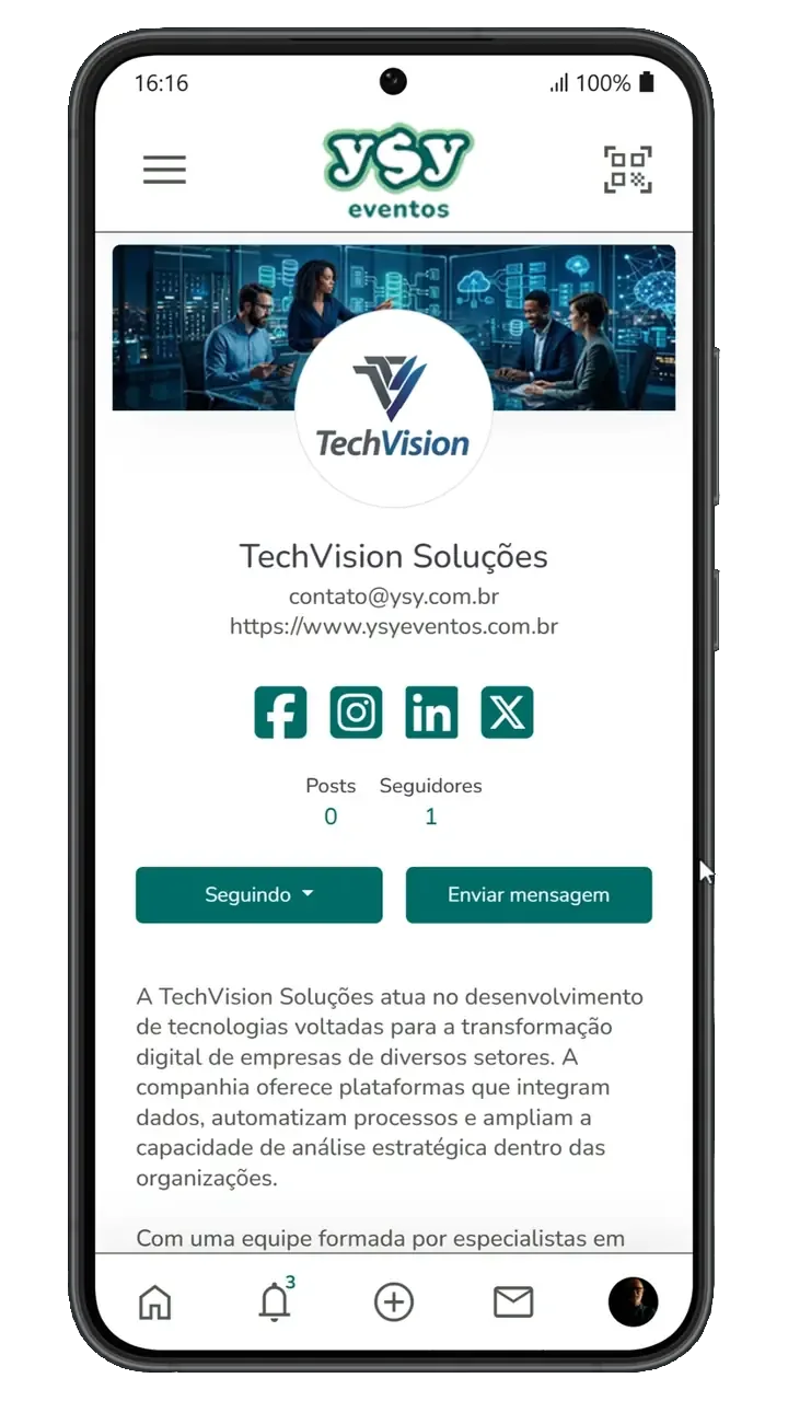 Tela do app YSY Eventos 07